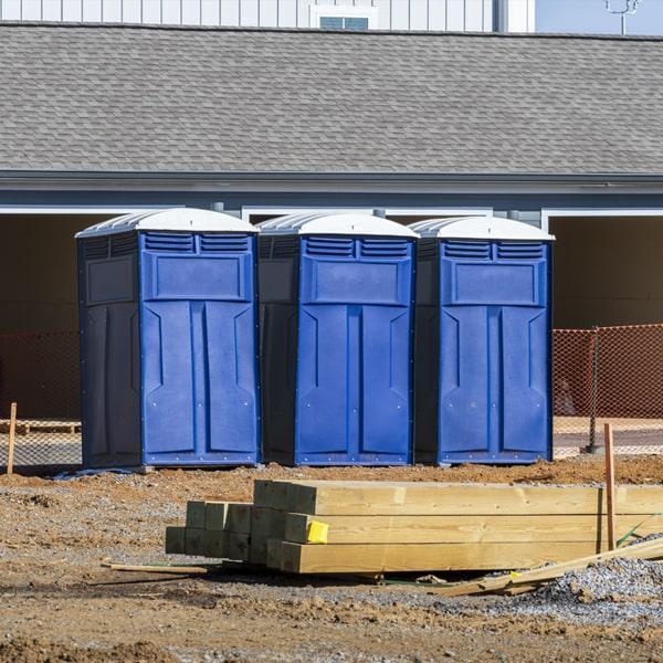 Heavy-duty construction site porta potty in Fresno, California